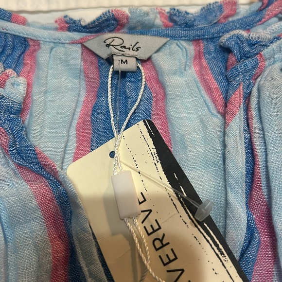 Rails Multicolor Striped  Tiered Cotton Amellia Dress M , NWT - Picture 3 of 9